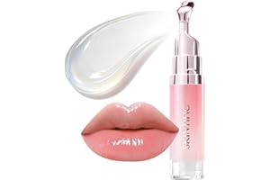 SKINTIFIC Hydrating Brightening Lip Serum, Smooth Tinted Lip Stain, Plumping Lip Gloss with Polypeptide Squalane, Moisturizing Balms, Brighten Dark Lips, Korean Beauty Makeup (00 Clear)