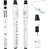 EX Electric Digital Wind Instrument, Electric Saxophone, with 12 Tones, 3 Fingering Modes, 3-Octave Range, Auto Vibrato &amp; Transpose, Bluetooth MIDI &amp; Rechargeable, White