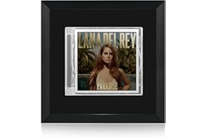 Allenkwok 8.6"x8.6" CD Display Frame for CD Cases, Wooden Frame with Black Flocked Fabric, Record Album Display Wall Mount, Home Decor, Music Picture Frame