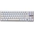 Qisan Gaming Keyboard Mechanical Wired Keyboard Cherry MX Blue Switch Ice Blue Backlight Backlight keyboard 68-Keys Mini Design White Silver