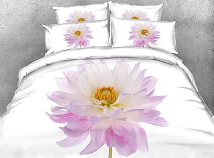 Amazon Com Big Pink Flowers 3d Printed Duvet Cover Set