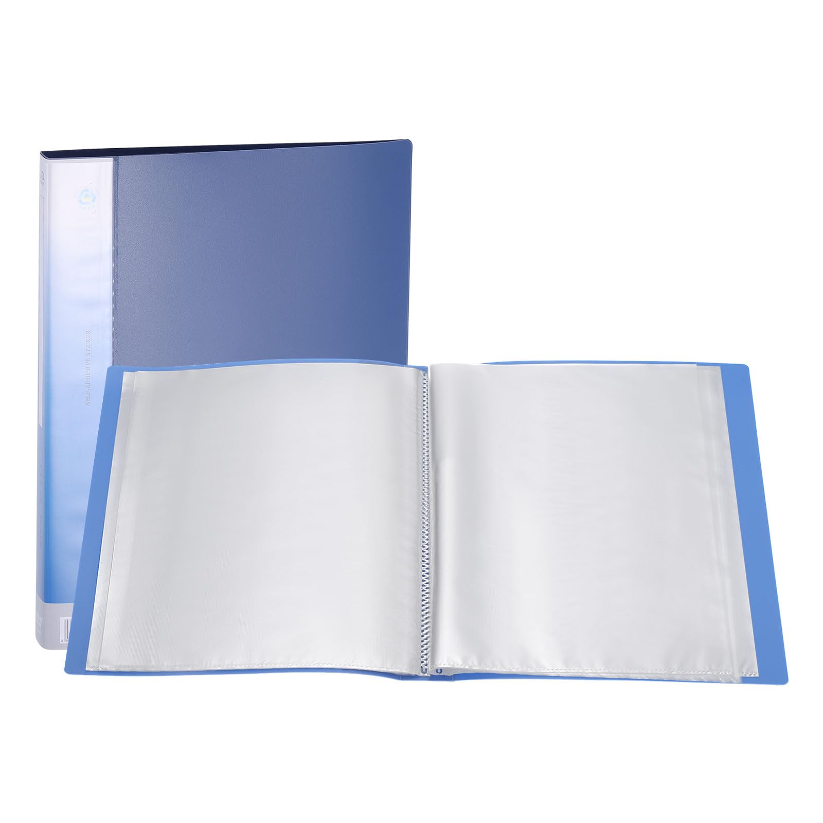 PATIKIL 8.5x11 Binders with Plastic Sleeve, 30 Pages A4 Presentation Book Portfolio Binder Folder with Clear Plastic Sheet Protector Sleeves for Artwork Document, Dark Blue