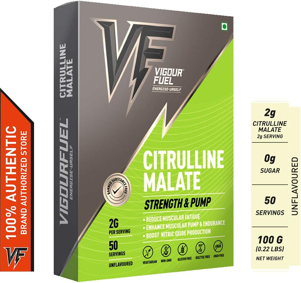 Vigour Fuel L Citrulline Dl Malate 2:1 Powder - 100 G ( 50 Servings )