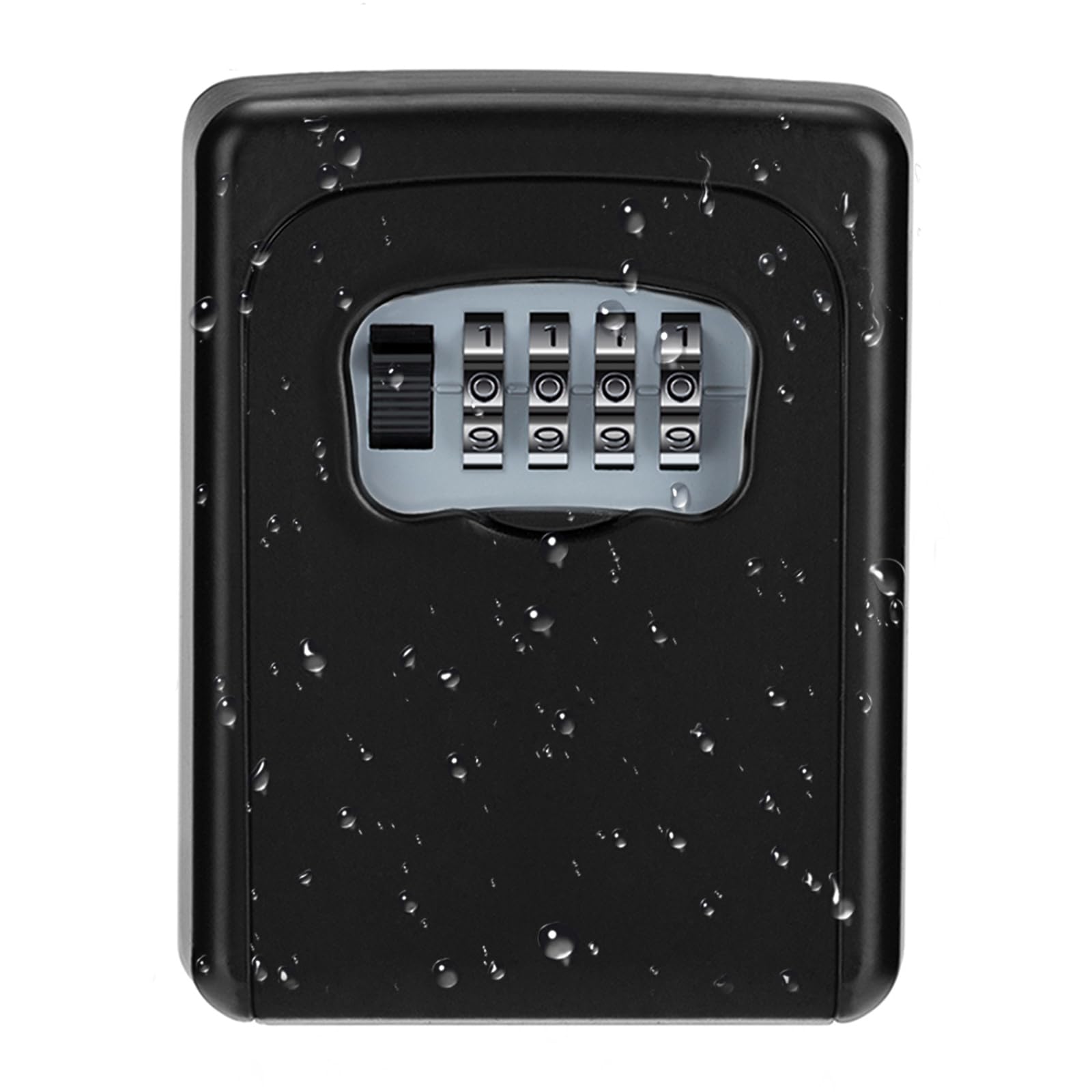 ZHEGE Key Safe Wall Mounted, 4 Digit Combination Lockbox, Weatherproof Key Box Outdoor Indoor to Secure and Share House Keys, Small Box with Code, Keysafes, Key Storage Lock Box, Key Locker, Black