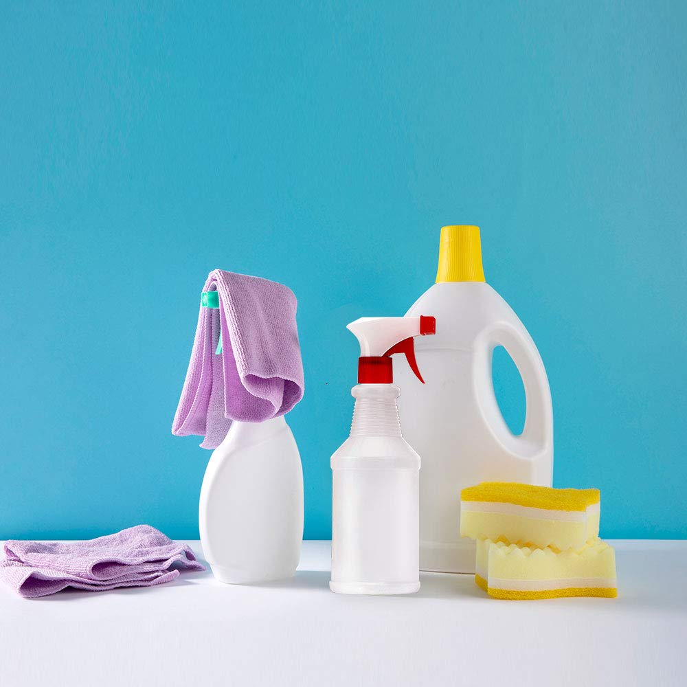 HATOKU Spray Bottles, 5pcs 16oz, Refillable Empty Spray Bottle for Cleaning Solutions, Commercial, Household, Chemical Resistant, Adjustable Nozzle for Essential Oils, Alcohol Safe: Industrial & Scientific
