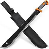 Machete with Saw - 25” Heavy Duty Tool & Sheath - Ergonomic No-Slip Handle - Survival Knife with Serrated Blade - Machetes for Bushcraft Outdoor Hunting Garden Cutting Trees and Yard Work 13153