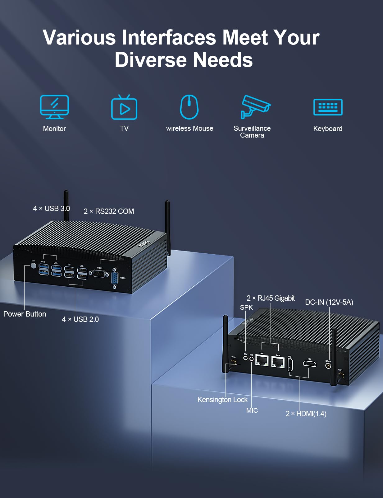 Byte Brand Power Computer Mua Baieyu Industrial Fanless Computer Core i5-8260U, Fanless Mini PC ...