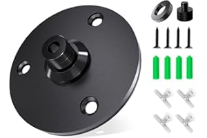 Etour Microphone Flange Mount with Anti-Slip Pad - 5/8" Male Thread Metal Mic Flange, Table Ceiling & Wall Mount Bracket with