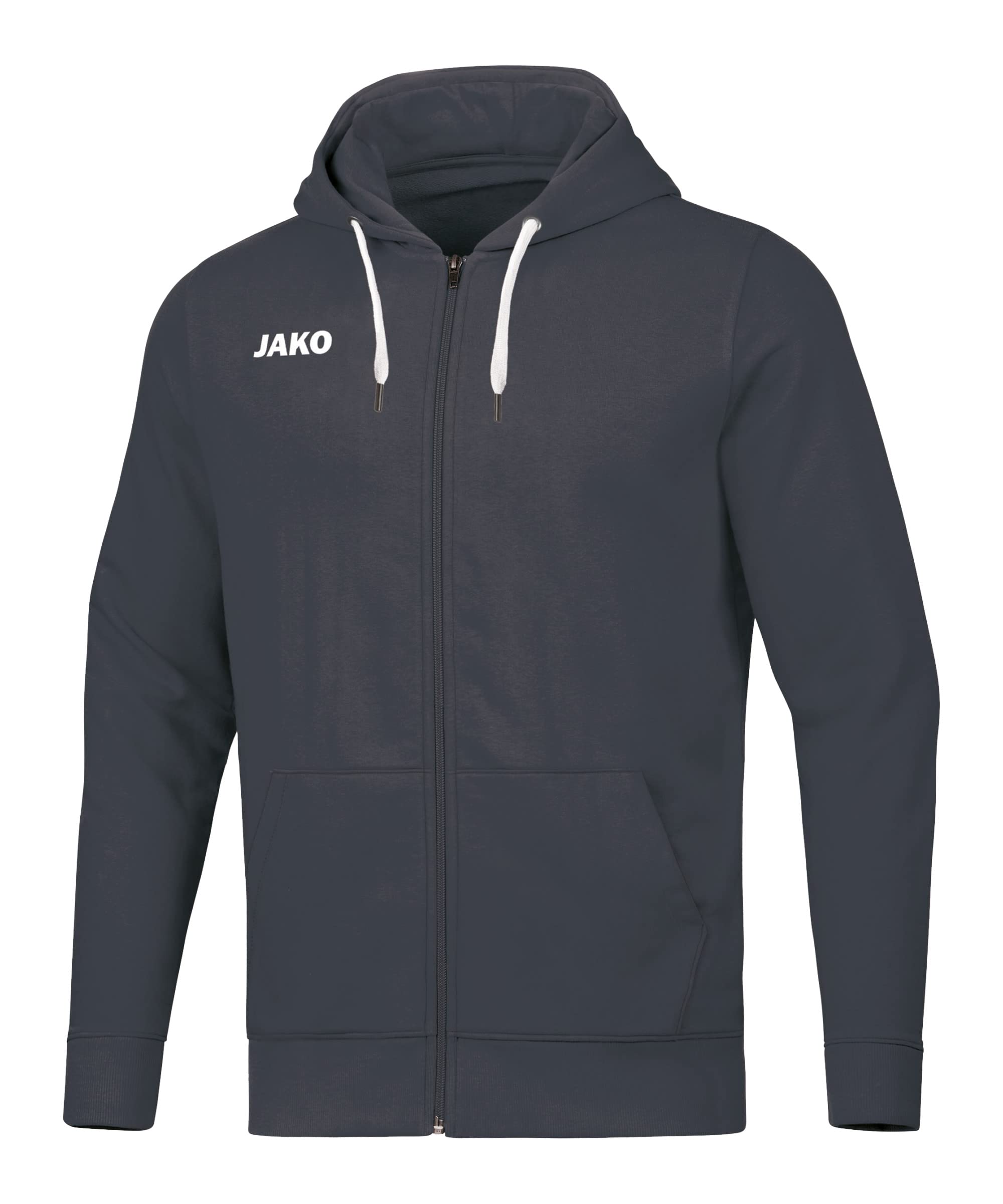 JAKO Men's Base Hooded Jacket, mens, Hooded jacket, 6865, charcoal, L