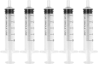 Karjiaja 5Pcs 5ML Plastic Syringes No Needle 5ml Sterile Colostrum