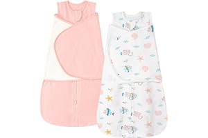 ZIGJOY Sleep Sack Swaddle 1.0 TOG Baby Wearable Blanket 100% Cotton Baby Swaddle Blanket 0-6 6-12 Months