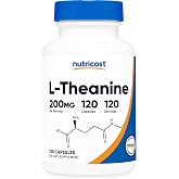 Nutricost L-Theanine 200mg, 120 Capsules, Double Strength, Gluten Free | GMO-Free