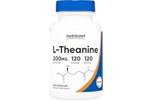 Nutricost L-Theanine 200mg, 120 Capsules, Double Strength, Gluten Free | GMO-Free
