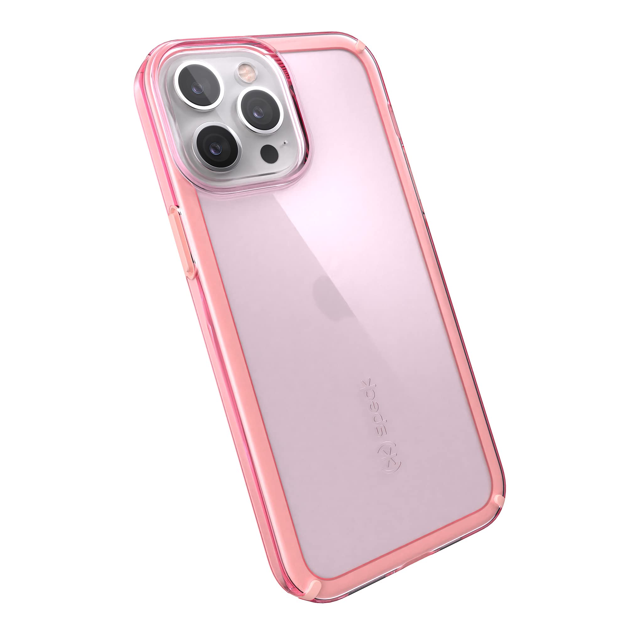 Speck Clear iPhone 13 Pro Max Case - Slim, Drop Protection - for iPhone 13 Pro Max & iPhone 12 Pro Max - Scratch Resistant, Anti-Yellowing, Anti-Fade 6.7 Inch Phone Case - GemShell Pink Tint/Chiffon