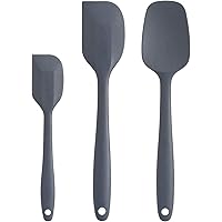 Cooptop Silicone Spatula Set - Rubber Spatula - 600°F Heat Resistant Baking Spoon & Spatulas(Dark Grey)