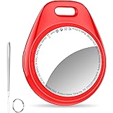 Tukio Tracker Tags-1 Pack Red Bright (iOS Only) Smart Bluetooth Tracker with Keychain/Lanyard, Item Finder Work with Apple Fi