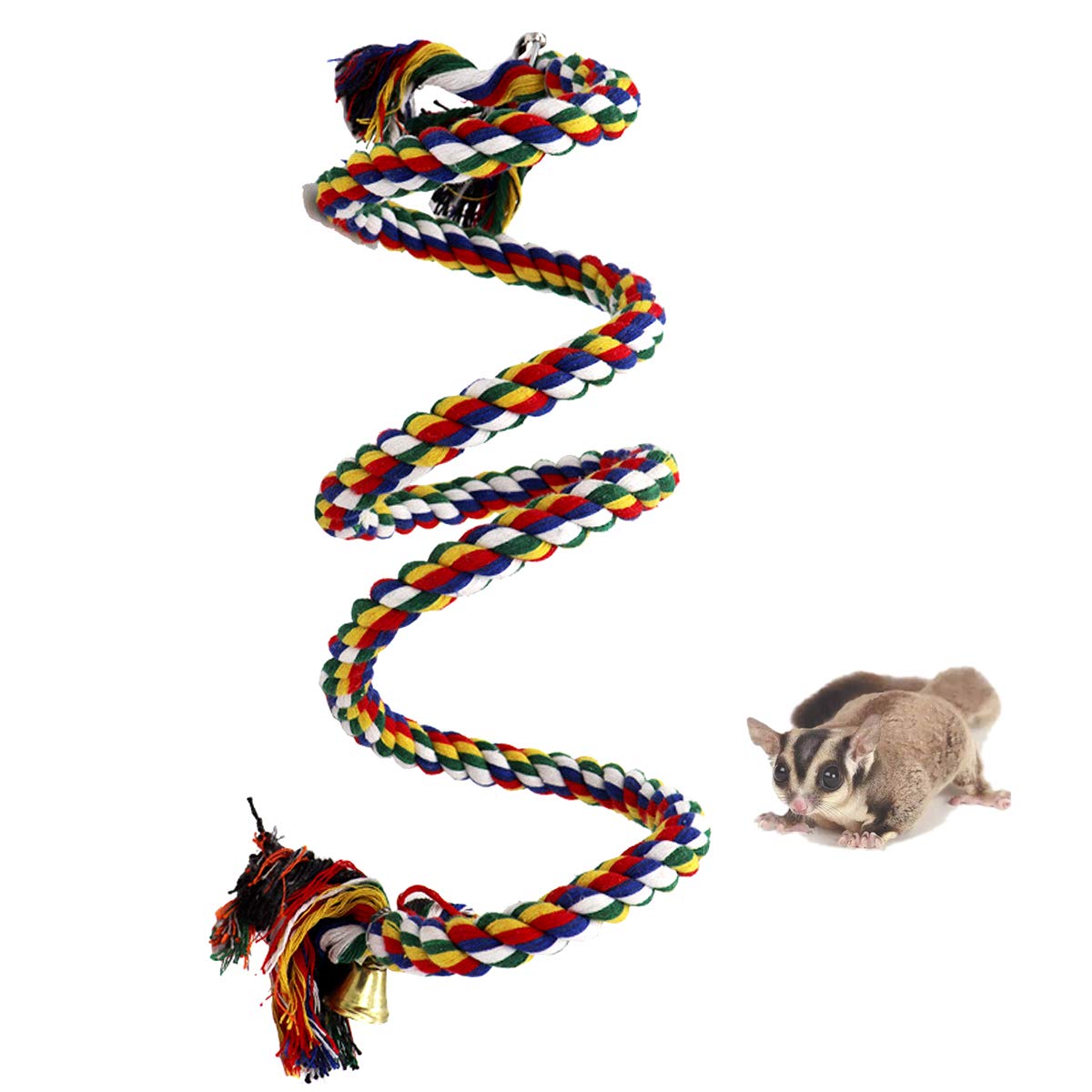 Ferret Climbing Rope for Cage, Bird Rope Hanging Toys, Reptile Climbing Rope for Ferret, Mouse, Parrot, Chinchilla, Rat, Gerbil and Dwarf Hamste