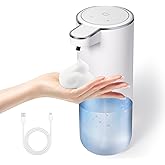 XINKORA Automatic Foaming Soap Dispenser, Touchless Foam Hand Soap Dispenser for Bathroom, 4-Level Adjustable,13.5oz/400ml, W