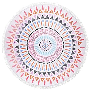 Image of HUAN XUN Beach Towels Large Mandala Foft Yoga Summer Muti-Purpose Towel Tapestry Round 59''
