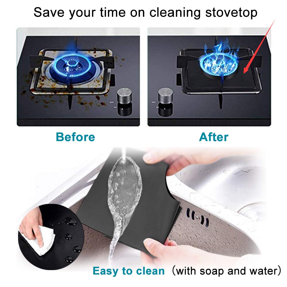 B. SHINE Stove Burner Covers - Reusable Gas Stove Burner Liners Gas Range Protectors, Keep Your Gas Stovetop Clean, Size 10.6”x 10.6”, 8 Pack