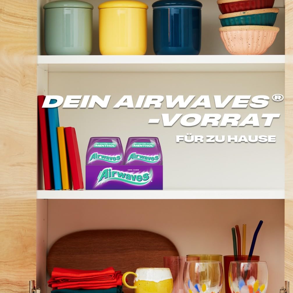 Airwaves Kaugummi Zuckerfrei, Cool Cassis Gum, 6 x 50 Dragees, Großpackung Chewing Gum, Kaugummi ohne Zucker mit Minz Frische (300 Dragees) 7