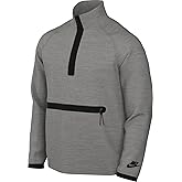 Nike Men's Sportswear Dark Grey Heather/Matte Silver Tech Fleece Half Zip Sweatshirt - 2XL