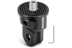 Neewer Action Camera Mount Adapter with 1/4" Screw Aluminum Alloy Compatible with GoPro Hero 13 12 Insta360 X4 X3 DJI Osmo Po