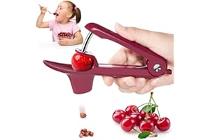 Axpsw Cherry Pitter Tool, Cherry Stone Remover, Cherry Corer Pitter, Red, Plastic Handle, Space-Saving Lock Design