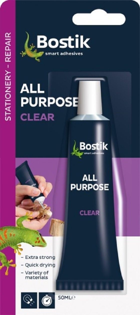 Bostik All Purpose 50ml - Ultra Strong - Fast Setting - Clear Glue for Minor Household Repairs