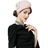 Vintage Women's Fascinators Wool Felt Pillbox Hat Ladies Hats for Church Derby Party Wedding Teardrop Hat Flower Fedoras