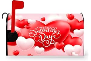 NEVFAL Valentines Day Magnetic Mailbox Covers Standard 18 X 21 Welcome Mailbox Waterproof Post Box Letter Box Cover for Outdoor Garden Yard Valentines Decoration (Pink)