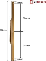 highdecora Long Profile Pull Handle 2 Gold for Furniture & Cabinets view 2