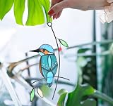 Lolitarcrafts Cute Birds Stained Glass Suncatcher Kingfisher view 4