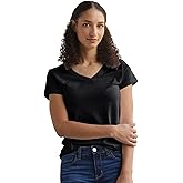 Fair Indigo Women's Organic Pima Cotton Short Sleeve V-Neck T-Shirt