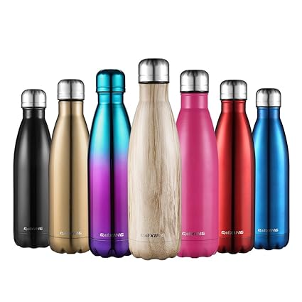 Cmxing Doppelwandige Thermosflasche 500 mL / 750 mL mit Tasche BPA-Frei Edelstahl Trinkflasche Vakuum Isolierflasche