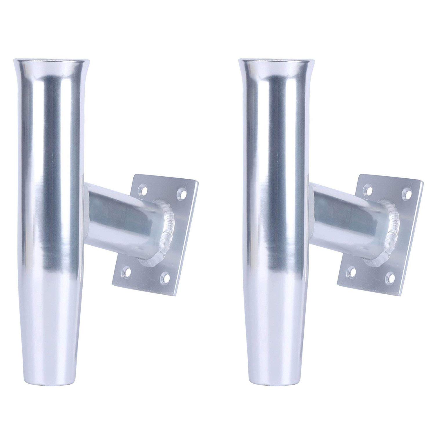 Amarine Wall Mounted Aluminum Tournament Style Single Rod Holder, Transom Mounted - 15 Degree (2Pcs)
