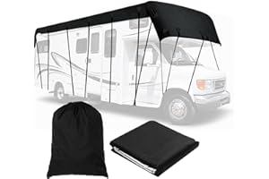 HFKJway Camper Cover 210D Oxford Cloth Trailer Cover Wind, Rain and Snow Proof Rv Covers Camper Cover Waterproof,Black-12m×3m