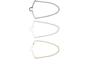 LIFKOME 3pcs Copper Necktie Chain Pins U-shaped Tie Clips for Men Business Wedding Suit Accessories Fit
