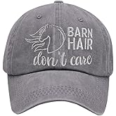 Kamaple Barn Hair Don't Care Hat, Embroidered Adjustable Wash Cotton Baseball Cap, Horse Lovers Gifts for Women Men