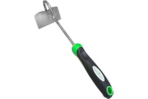 GARDEN GURU LAWN & GARDEN TOOLS Garden Guru Hand Hoe Tiller Cultivator Tool - Stainless Steel for Ultimate Strength - Rust Resistant - Ergonomic Handle - Great for Gardening Digging Tilling Planting Cultivating Loosening