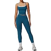 QBGJTD Womens Workout Sets Two Piece Spaghetti Straps Tank Top Matching High Waist Leggings Gym Work Out Outfits with Pockets