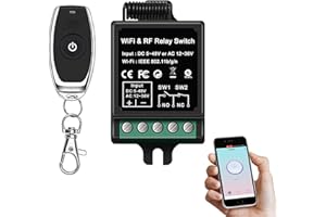 idealWIN Wireless Remote Switch - Remote + App Dual Control for Door Systems,Electric Locks | for Light Switch,Electric Strike Lock, Electric Magnetic Lock,Electric Bolt Lock(Dry Contact Relay Switch)