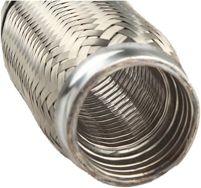 2.25" X 7.25" Double Braid Stainless Steel 5.5" Flex Pipe Adapter