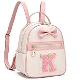 I IHAYNER Girls Initial Bowknot Small Leather Backpack Cute Mini Backpack Personalized Trendy Stuff Gifts for Women Pink-K