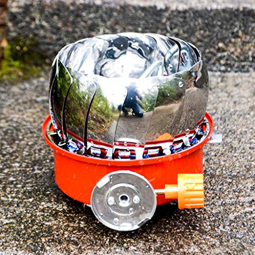 Portable Camping Stove Stainless Steel Windproof Outdoor Picnic-Gas Burner for Outdoor Traveling Picnic BBQ (Sliver)