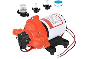 CYKLEKING DC 12V RV Water Pump 3.5GPM 45PSI, 12 Volt On Demand Water Pressure Pump with Pressure Switch Quiet Self-priming Portable Diaphragm Pump for RV Camper Marine Garden Yacht Boats irrigation Rain Barrel