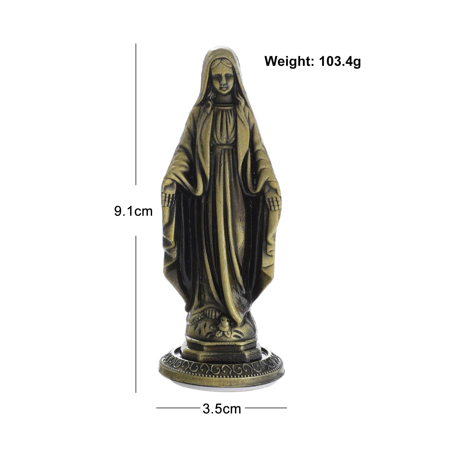 KOMI Virgin Mary Statue,Catholic Gift Blessed Mother Statues for Car Home Office Table Decor, Car Dashboard Decorations Bless Driving Safety Gift for New and Old Driver