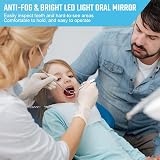 ACWOO Dental Mirror with Light 2PCS LED Mouth Inspection Mirror Anti Fog view 7