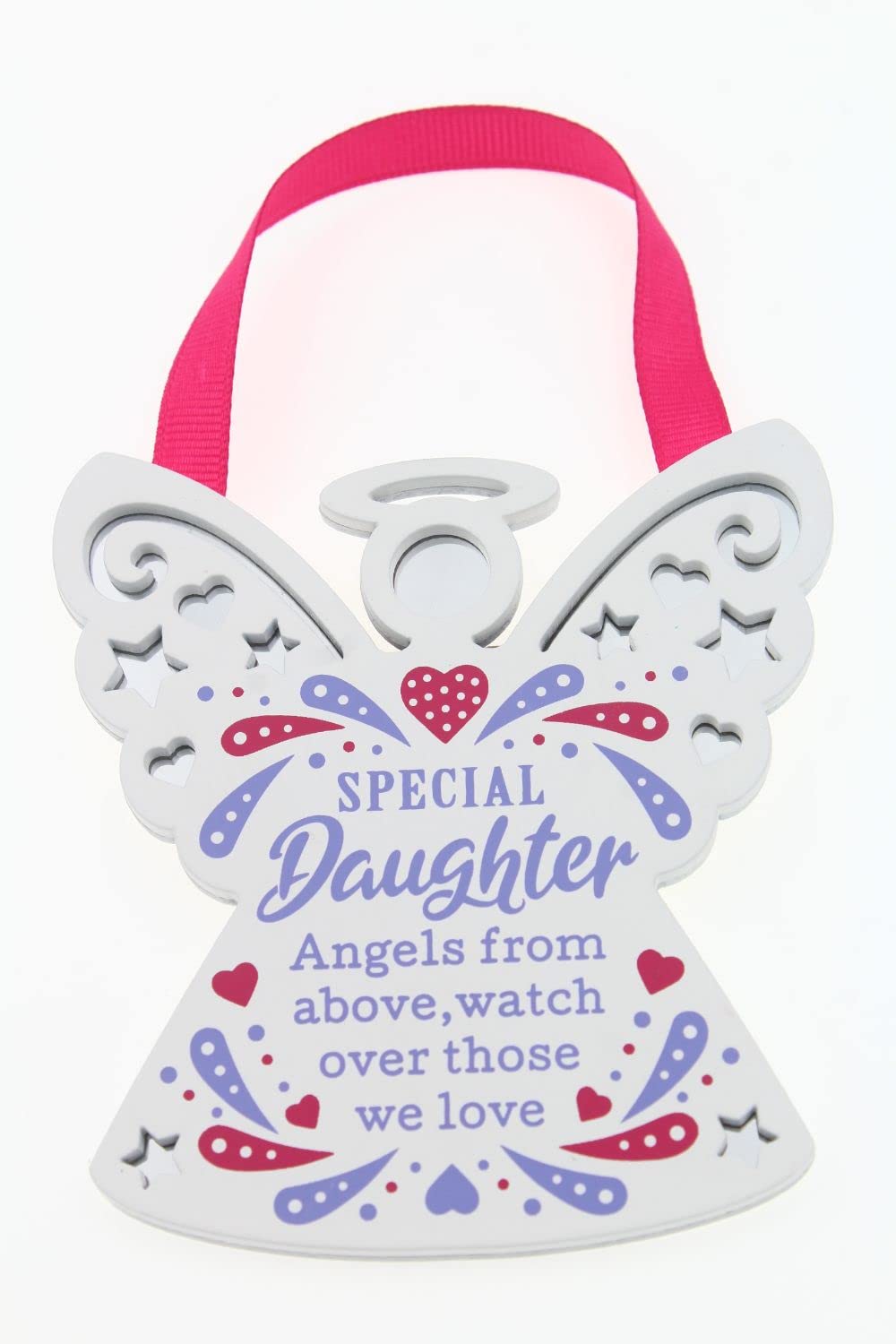 Special Daughter Reflective Words Hanging Plaque with Ribbon Wooden Hanger Gift 00200040020