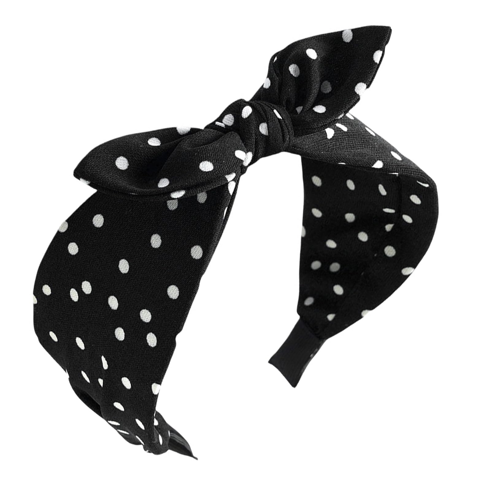 scicent Black Headband Polka Dot Print Hair Bands for Women Bow Knotted Hairband Twisted Headwrap Wide Head Band Girls Hair Accessories 10 — image 1